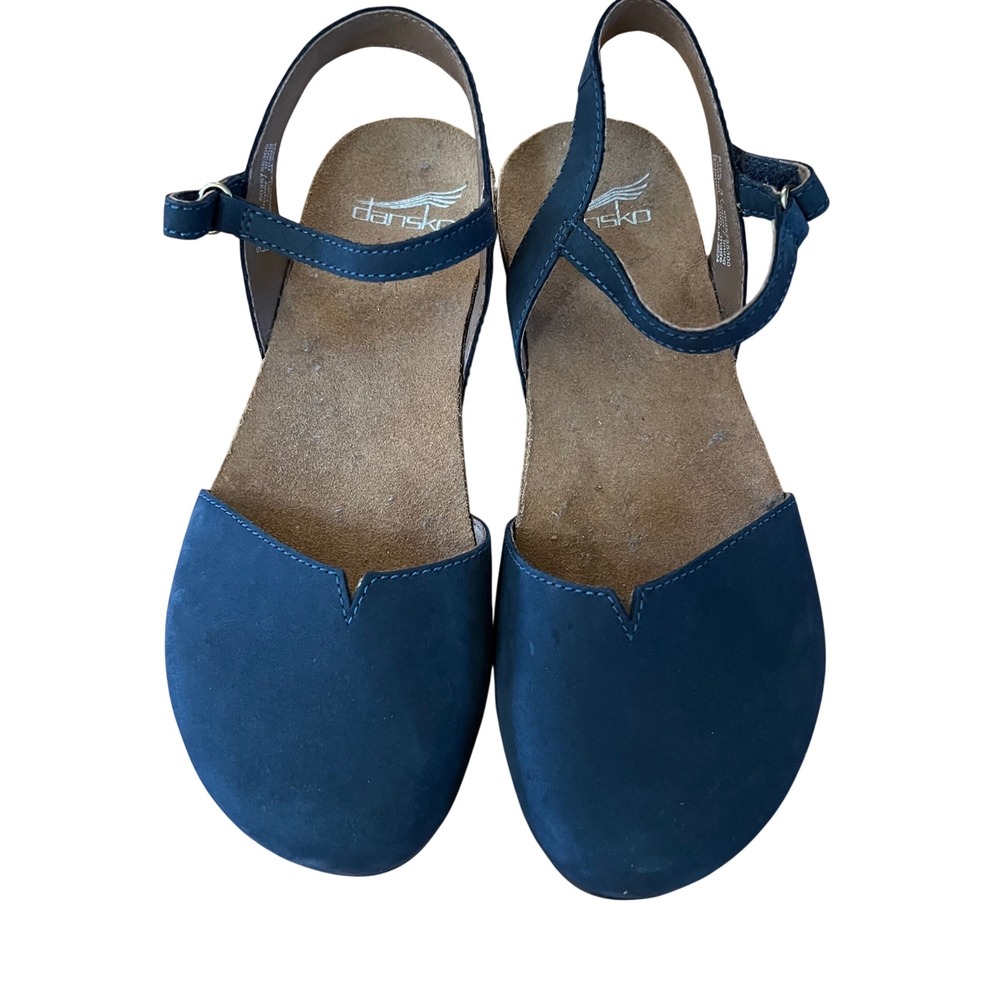 Dansko Blue Suede Sandals Women's UK 37 US 7 comfort casual retro workwear